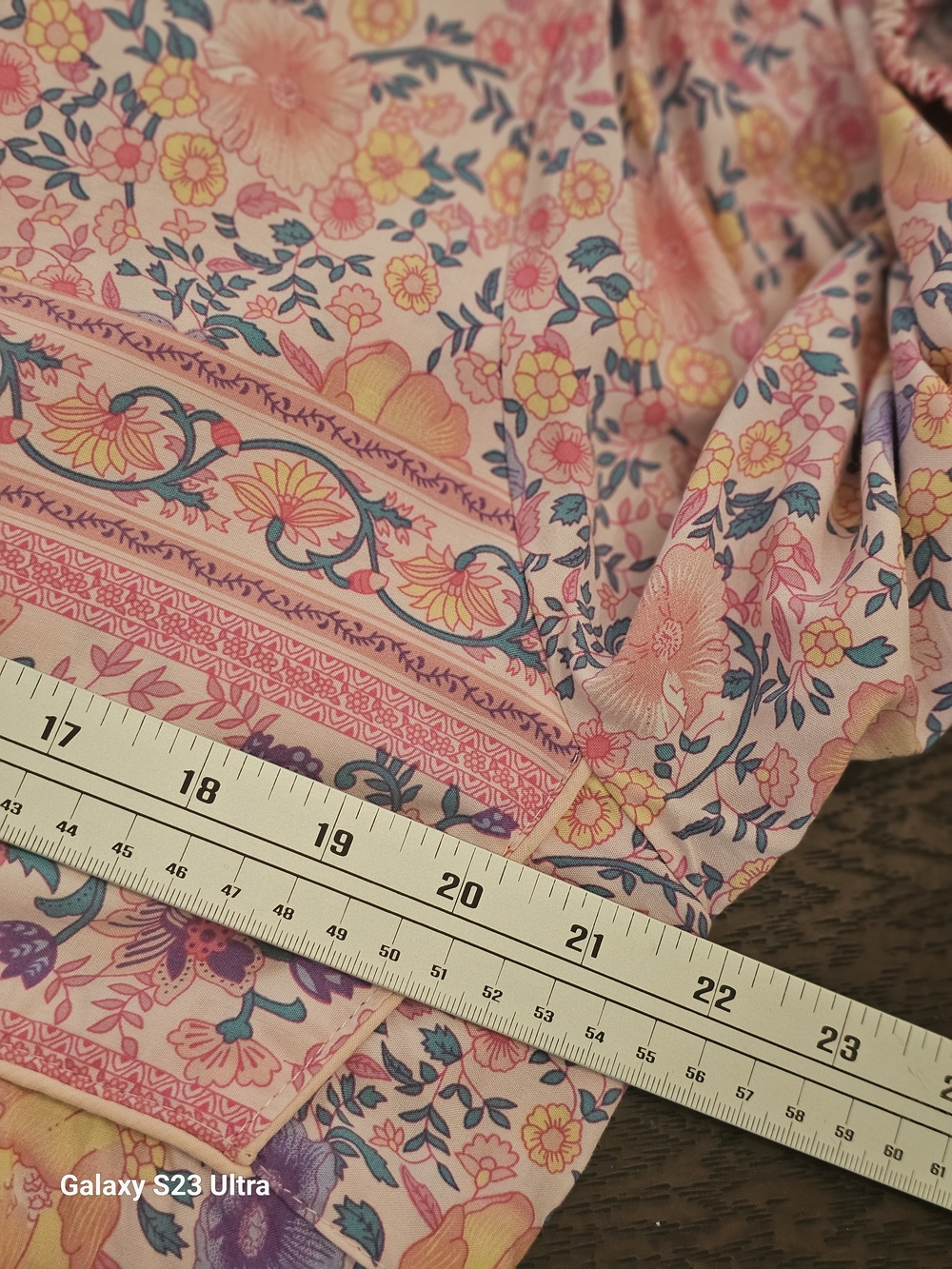 R Vivimos Pink Floral Boho Long-Sleeve Midi Dress with Tie Front - Picture 6 of 6